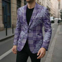 Purple Palaka Hawaii Cowboy Christmas Blazer Paniolo Mix Maile Lei - Polynesian Pride