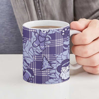 Purple Palaka Hawaii Cowboy Christmas Ceramic Mug Paniolo Mix Maile Lei - Polynesian Pride