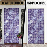 Purple Palaka Hawaii Cowboy Christmas Door Cover Paniolo Mix Maile Lei - Polynesian Pride