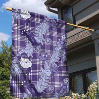 Purple Palaka Hawaii Cowboy Christmas Garden Flag Paniolo Mix Maile Lei - Polynesian Pride