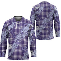 Purple Palaka Hawaii Cowboy Christmas Hockey Jersey Paniolo Mix Maile Lei LT7 - Polynesian Pride