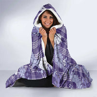 Purple Palaka Hawaii Cowboy Christmas Hooded Blanket Paniolo Mix Maile Lei - Polynesian Pride