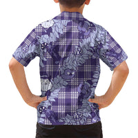 Purple Palaka Hawaii Cowboy Christmas Kid Hawaiian Shirt Paniolo Mix Maile Lei - Polynesian Pride