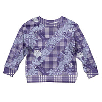 Purple Palaka Hawaii Cowboy Christmas Kid Ugly Christmas Sweater Paniolo Mix Maile Lei - Polynesian Pride