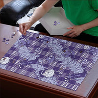 Purple Palaka Hawaii Cowboy Christmas Puzzle Paniolo Mix Maile Lei - Polynesian Pride