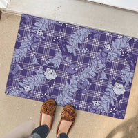 Purple Palaka Hawaii Cowboy Christmas Rubber Doormat Paniolo Mix Maile Lei - Polynesian Pride