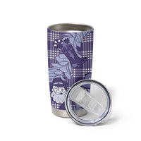 Purple Palaka Hawaii Cowboy Christmas Tumbler Cup Paniolo Mix Maile Lei - Polynesian Pride