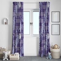 Purple Palaka Hawaii Cowboy Christmas Window Curtain Paniolo Mix Maile Lei - Polynesian Pride