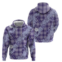 Purple Palaka Hawaii Cowboy Christmas Zip Hoodie Paniolo Mix Maile Lei - Polynesian Pride