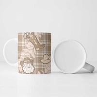 Khaki Palaka Hawaii Cowboy Christmas Ceramic Mug Paniolo Mix Maile Lei - Polynesian Pride