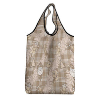 Khaki Palaka Hawaii Cowboy Christmas Grocery Bag Paniolo Mix Maile Lei - Polynesian Pride