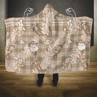 Khaki Palaka Hawaii Cowboy Christmas Hooded Blanket Paniolo Mix Maile Lei - Polynesian Pride