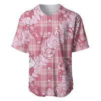 Pink Palaka Hawaii Cowboy Christmas Baseball Jersey Paniolo Mix Maile Lei - Polynesian Pride
