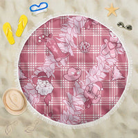 Pink Palaka Hawaii Cowboy Christmas Beach Blanket Paniolo Mix Maile Lei - Polynesian Pride
