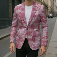 Pink Palaka Hawaii Cowboy Christmas Blazer Paniolo Mix Maile Lei - Polynesian Pride