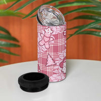 Pink Palaka Hawaii Cowboy Christmas 4 in 1 Can Cooler Tumbler Paniolo Mix Maile Lei - Polynesian Pride