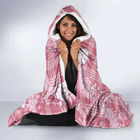 Pink Palaka Hawaii Cowboy Christmas Hooded Blanket Paniolo Mix Maile Lei - Polynesian Pride