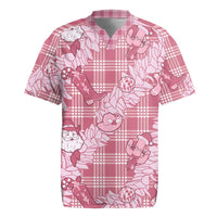 Pink Palaka Hawaii Cowboy Christmas Rugby Jersey Paniolo Mix Maile Lei - Polynesian Pride