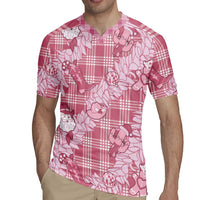 Pink Palaka Hawaii Cowboy Christmas Rugby Jersey Paniolo Mix Maile Lei - Polynesian Pride