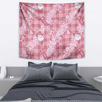 Pink Palaka Hawaii Cowboy Christmas Tapestry Paniolo Mix Maile Lei - Polynesian Pride