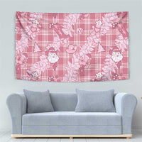 Pink Palaka Hawaii Cowboy Christmas Tapestry Paniolo Mix Maile Lei - Polynesian Pride