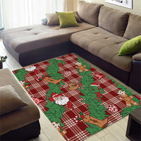 Red Palaka Hawaii Cowboy Christmas Area Rug Paniolo Mix Maile Lei - Polynesian Pride