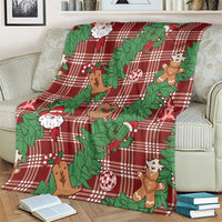 Red Palaka Hawaii Cowboy Christmas Blanket Paniolo Mix Maile Lei - Polynesian Pride