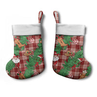 Red Palaka Hawaii Cowboy Christmas Stocking Paniolo Mix Maile Lei - Polynesian Pride