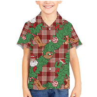 Red Palaka Hawaii Cowboy Christmas Family Matching Mermaid Dress and Hawaiian Shirt Paniolo Mix Maile Lei - Polynesian Pride