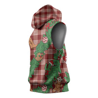 Red Palaka Hawaii Cowboy Christmas Sleeveless Hoodie Paniolo Mix Maile Lei LT7 - Polynesian Pride