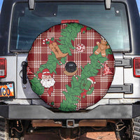 Red Palaka Hawaii Cowboy Christmas Spare Tire Cover Paniolo Mix Maile Lei - Polynesian Pride