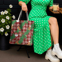 Red Palaka Hawaii Cowboy Christmas Tote Bag Paniolo Mix Maile Lei - Polynesian Pride