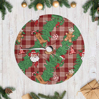 Red Palaka Hawaii Cowboy Christmas Tree Skirt Paniolo Mix Maile Lei - Polynesian Pride