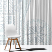 Samoa White Sunday Window Curtain Classic Siapo Style LT7 - Polynesian Pride