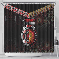 Aotearoa and Australia Indigenous Shower Curtain Stand Together For Te Tiriti LT7 - Polynesian Pride