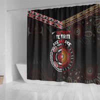 Aotearoa and Australia Indigenous Shower Curtain Stand Together For Te Tiriti LT7 - Polynesian Pride