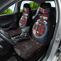 Aotearoa and Samoa Together For Te Tiriti Car Seat Cover Kowhaiwhai Mix Siapo - Flag Color