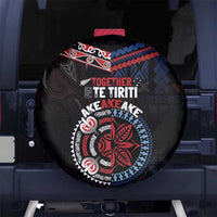 Aotearoa and Samoa Together For Te Tiriti Spare Tire Cover Kowhaiwhai Mix Siapo - Flag Color LT7 - Polynesian Pride