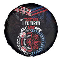 Aotearoa and Samoa Together For Te Tiriti Spare Tire Cover Kowhaiwhai Mix Siapo - Flag Color LT7 - Polynesian Pride