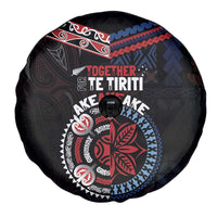 Aotearoa and Samoa Together For Te Tiriti Spare Tire Cover Kowhaiwhai Mix Siapo - Flag Color LT7 - Polynesian Pride