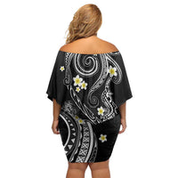 Polynesia Tribal Family Matching Off Shoulder Short Dress and Hawaiian Shirt Tentacles Plumeria LT7 - Polynesian Pride