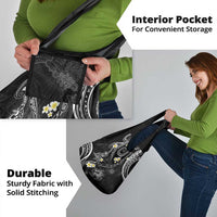 Polynesia Tribal Grocery Bag Tentacles Plumeria