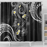 Polynesia Tribal Shower Curtain Tentacles Plumeria