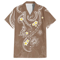Polynesia Tribal Family Matching Tank Maxi Dress and Hawaiian Shirt Mocha Plumeria Tentacles LT7 Dad's Shirt - Short Sleeve Mocha - Polynesian Pride