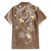 Polynesia Tribal Family Matching Tank Maxi Dress and Hawaiian Shirt Mocha Plumeria Tentacles LT7 - Polynesian Pride
