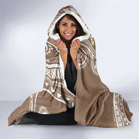 Polynesia Tribal Hooded Blanket Mocha Plumeria Tentacles