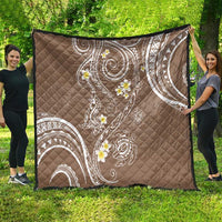 Polynesia Tribal Quilt Mocha Plumeria Tentacles LT7 - Polynesian Pride