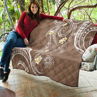 Polynesia Tribal Quilt Mocha Plumeria Tentacles LT7 - Polynesian Pride