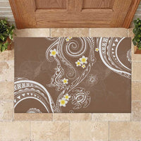 Polynesia Tribal Rubber Doormat Mocha Plumeria Tentacles LT7 Mocha - Polynesian Pride
