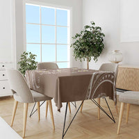 Polynesia Tribal Tablecloth Mocha Plumeria Tentacles